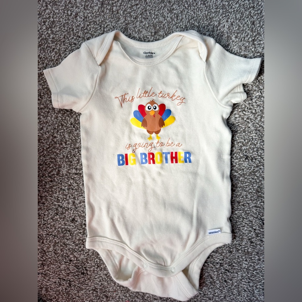 Thanksgiving theme pregnancy announcement onesie